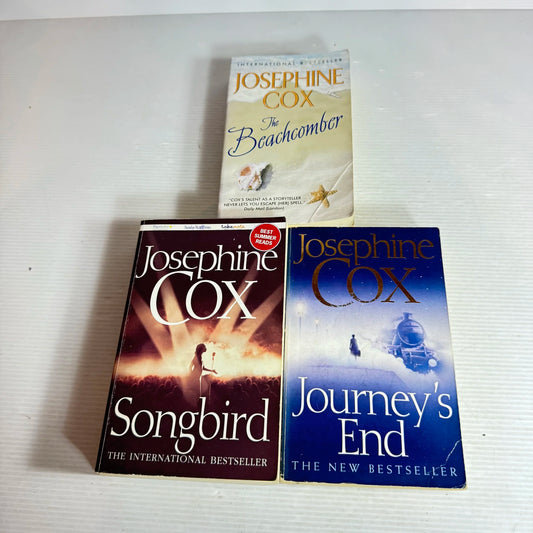 Josephine Cox Book Bundle x3 (639) Songbird, Journey's End & The Beachcomber