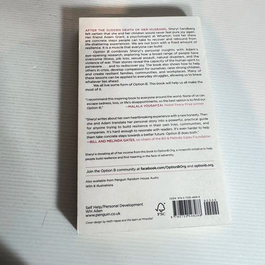 Option B : Facing Adversity, Building Resilience, and Finding Joy - Sheryl Sandberg & Adam Grant