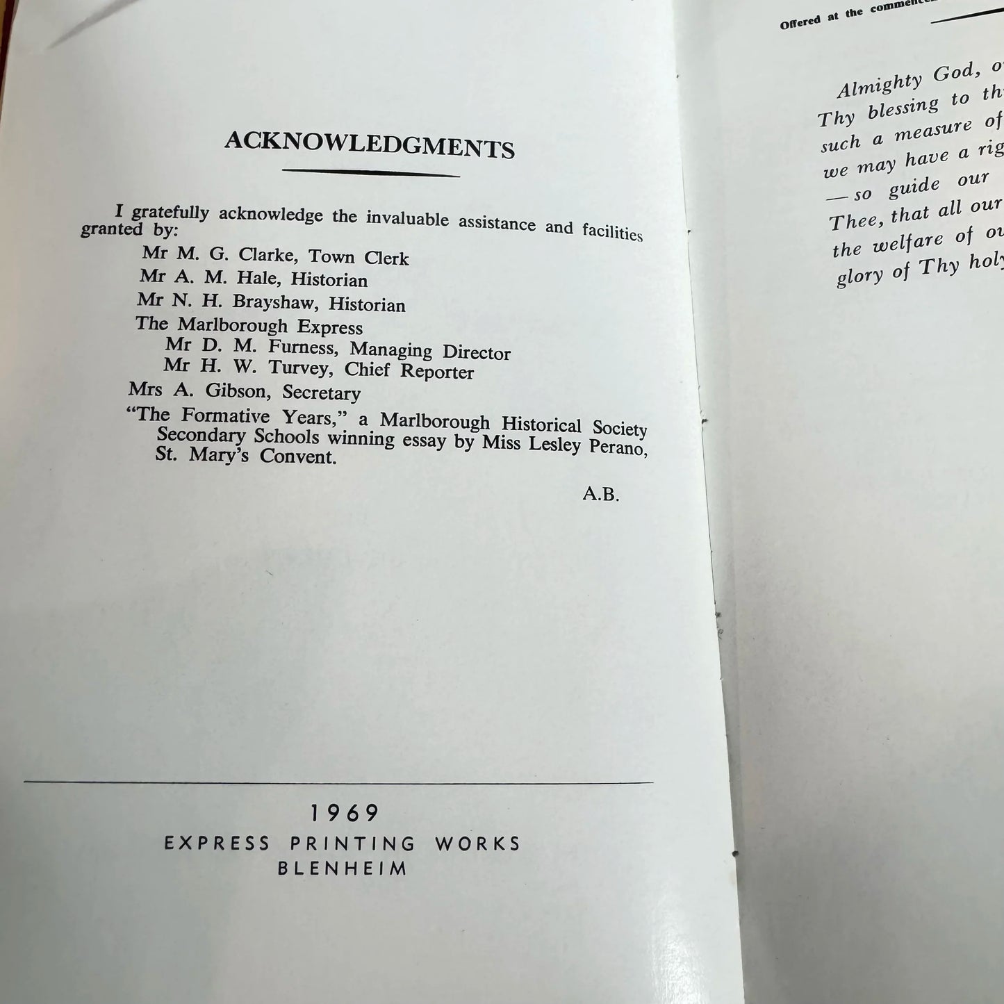 Borough Of Blenheim: The First Hundred 1869 - 1969 - A. Beverley (Vintage 1969)