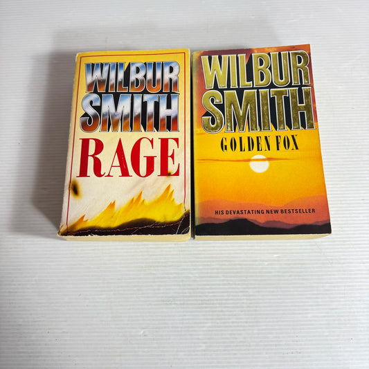 Wilbur Smith Book Bundle x 2 Books Golden Fox & Rage (608)