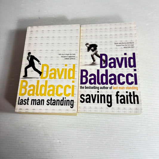 David Baldacci Book Bundle x 2 Books : Saving Faith & Last Man Standing (593)