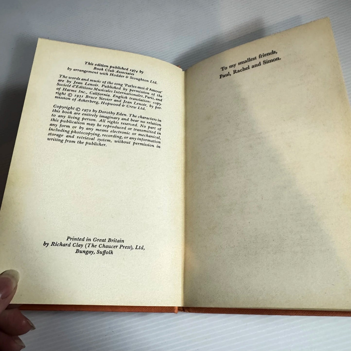 Speak To Me Of Love - Dorothy Eden (Vintage 1974)