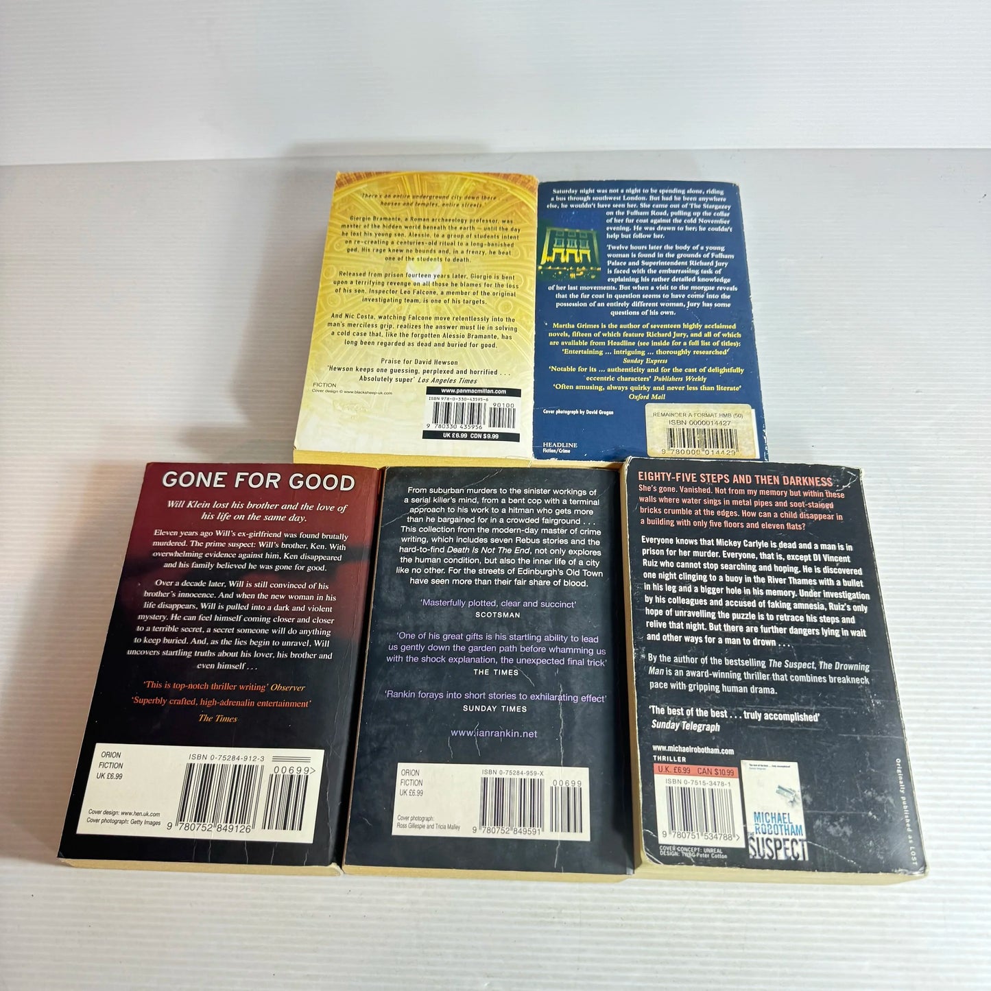 Crime Book Bundle x 5 Authors - David Hewson, Martha Crimes, Ian Rankin, Harlan Coven & Michael Robotham (564)