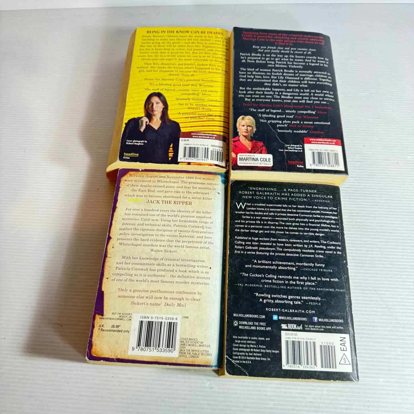 Crime Book Bundle x 4 Martina Cole, Patricia Cornwell & Robert Galbraith (541)
