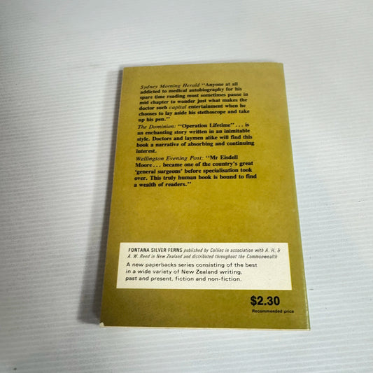 Operation Lifetime : Memories of a New Zealand Surgeon - A. Eisdell Moore (Vintage 1975)