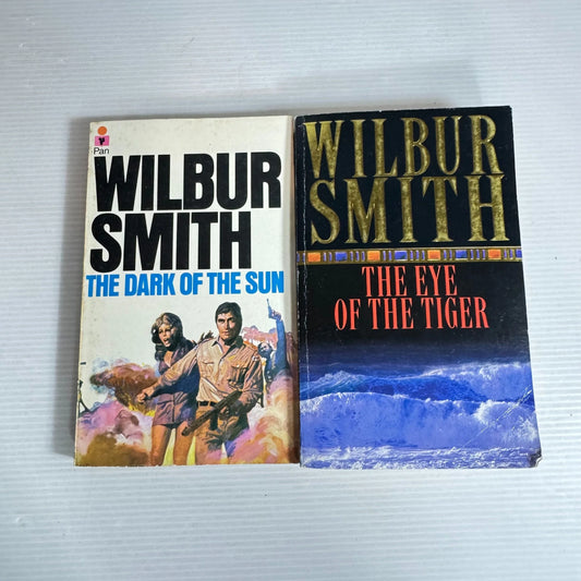Wilbur Smith Book Bundle x 2 The Eye of the Tiger (1998) & The Dark of The Sun (1968)