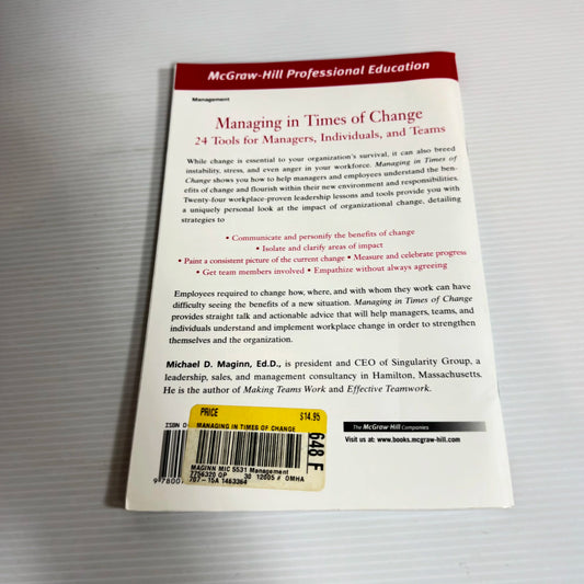 Managing in Times of Change : 24 Tools for Managers, Individuals, and Teams - McGraw-Hill