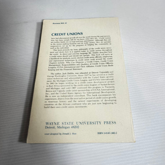 Credit Unions : Theory and Practice - Jack Dublin (Vintage 1979)