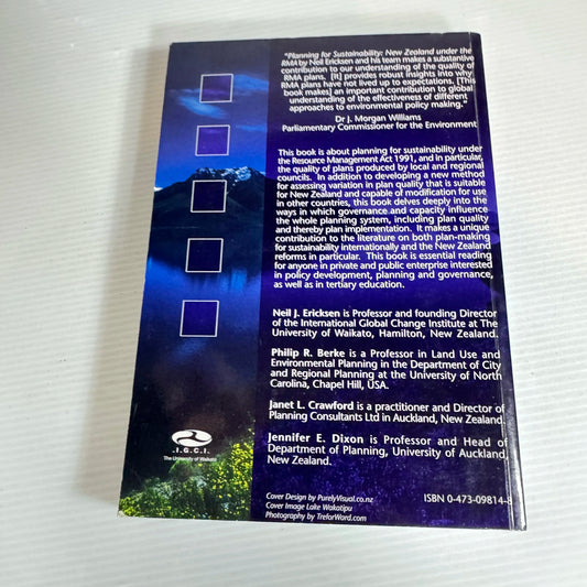 Planning for Sustainability : New Zealand Under the RMA - Ericksen, Berke, Crawford & Dixon