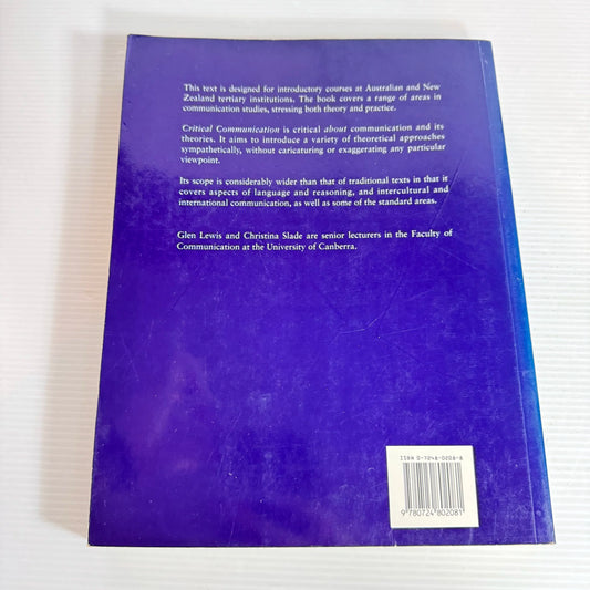 Critical Communication - Glen Lewis and Christina Slade
