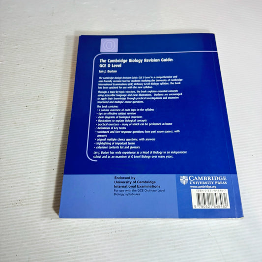 GCE O Levels The Cambridge Biology Revision Guide - Ian J. Burton