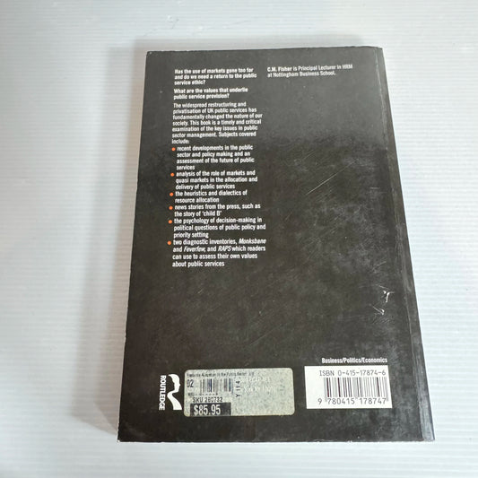 Resource Allocation In The Public Sector - C. M. Fisher