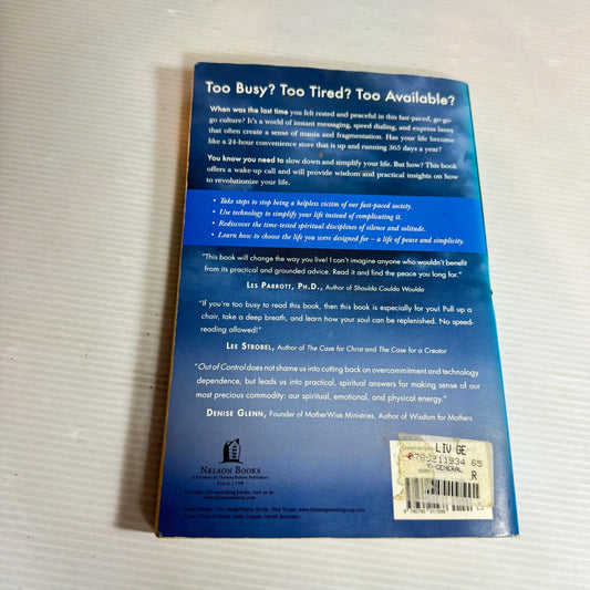 Out of Control : Finding Peace for the Physically Exhausted & Spiritually Strung Out - Ben Young & Dr Samuel Adams