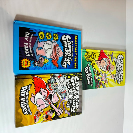 Captain Underpants Book Bundle x 3 by Dav Pilkey Hardcover