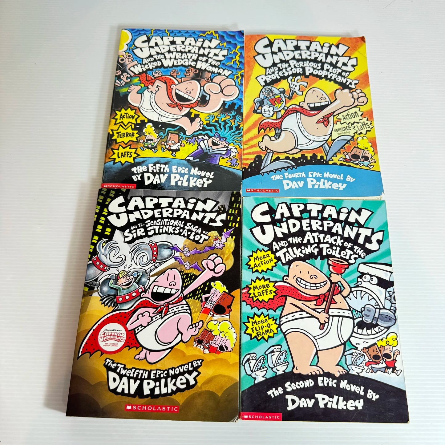 Captain Underpants Graphic Novels Book Bundle x 4 by Dav Pilkey