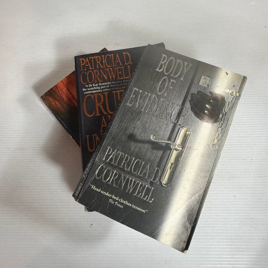Patricia Cornwell Book Bundle x 3 Books : Body of Evidence, Cruel and Unusual, Book of the Dead (2594)