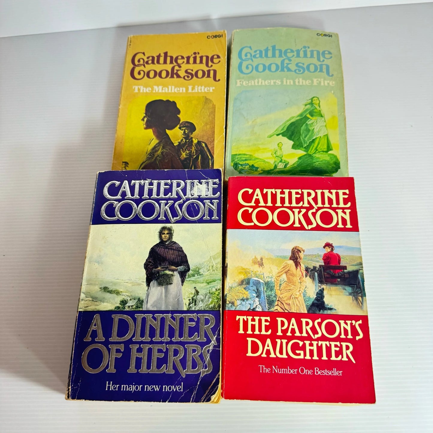 Catherine Cookson Vintage Book Bundle x 4 Books : The Mallen Litter, Feathers in the Fire, The Parson's Daughter, A  (2238)