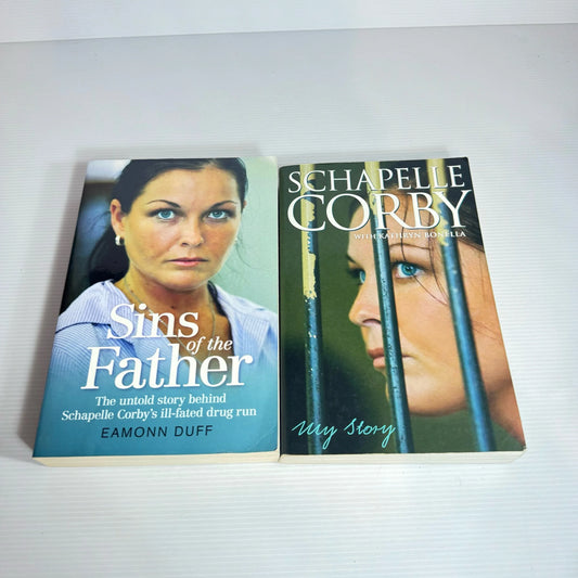 Schapelle Corby Book Bundle x 2 Books : My Story & Sins of the Father (2249)