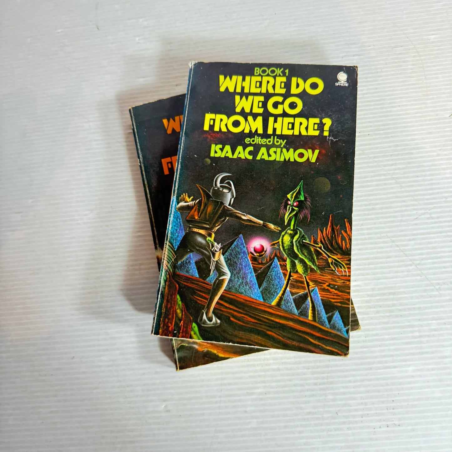 Issac Asimov Science Fiction Book Bundle x 2 Books : Where Do We Go From Here? Books 1 & 2 (Vintage 1974) (308)