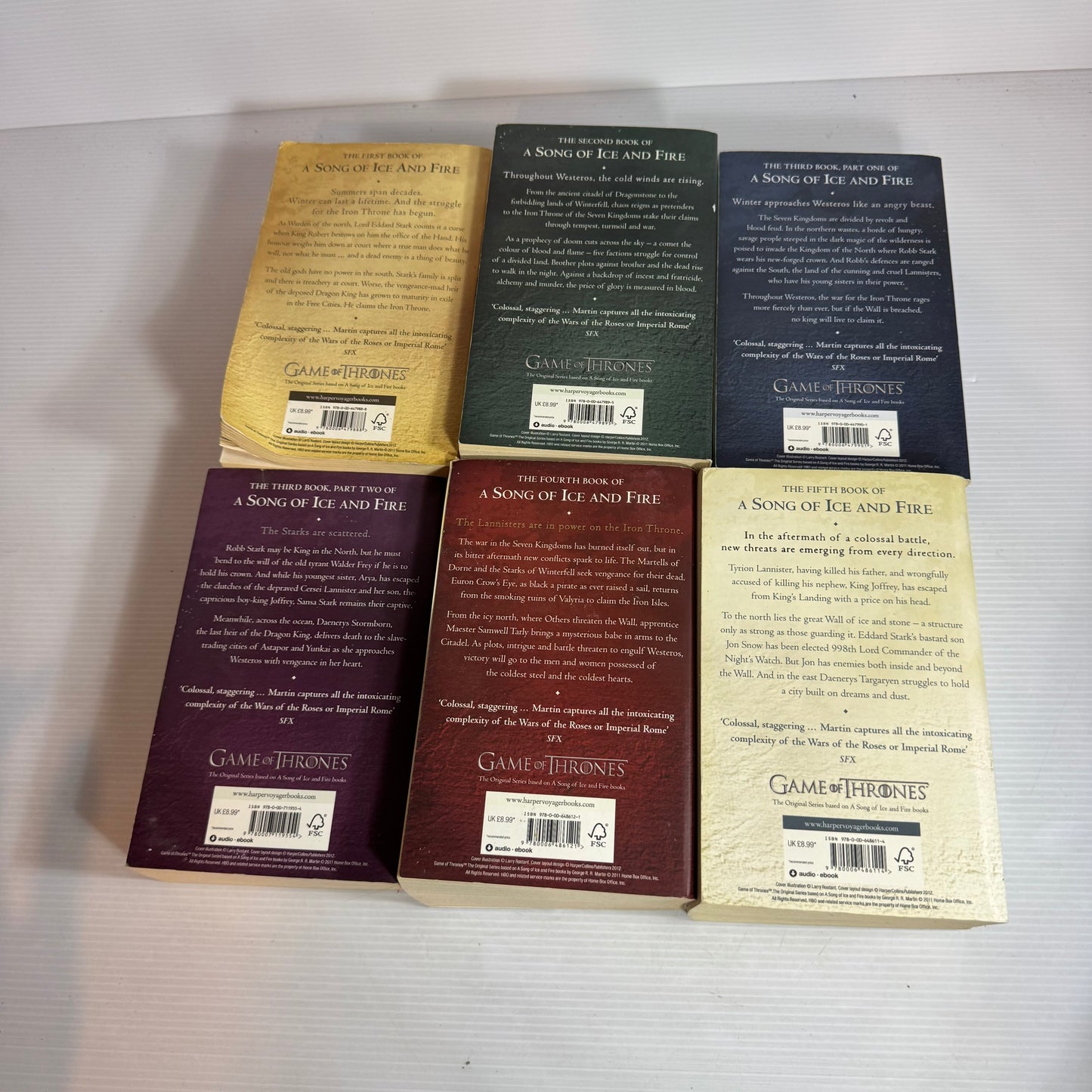 Game of Thrones Book Bundle x 6 Books - George R.R. Martin (2596)