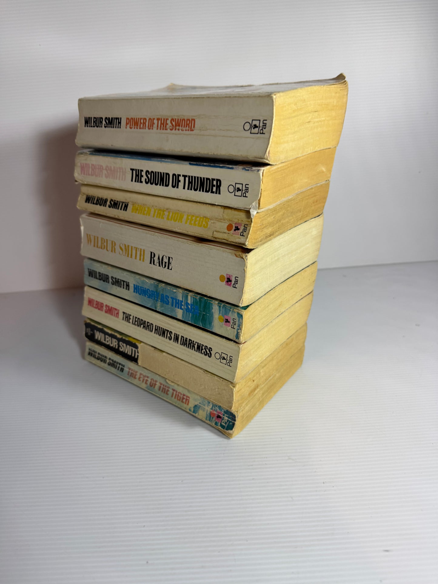 Wilbur Smith Small Paperback Vintage Book Bundle x 8 Books (3119)