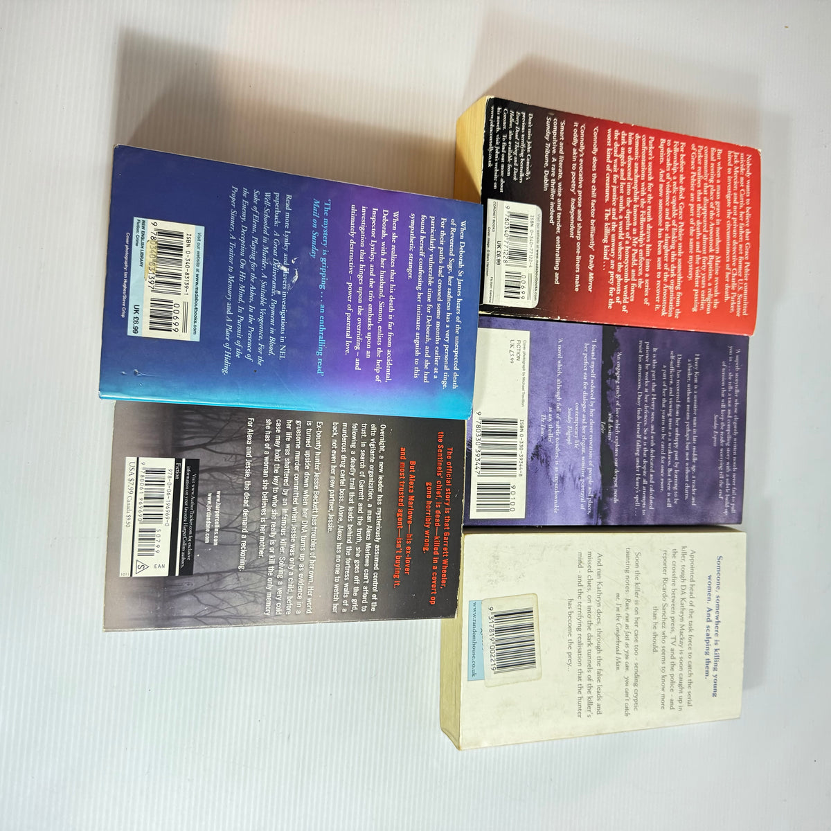 Crime Thriller Bundle x 5 : Reckoning For The Dead - Jordan Dane, Falling - Elizabeth Jane Howard, The Killing Kind - John Connolly, Until Proven Guilty - Christine McGuire, Missing Joseph - Elizabeth George (3390)