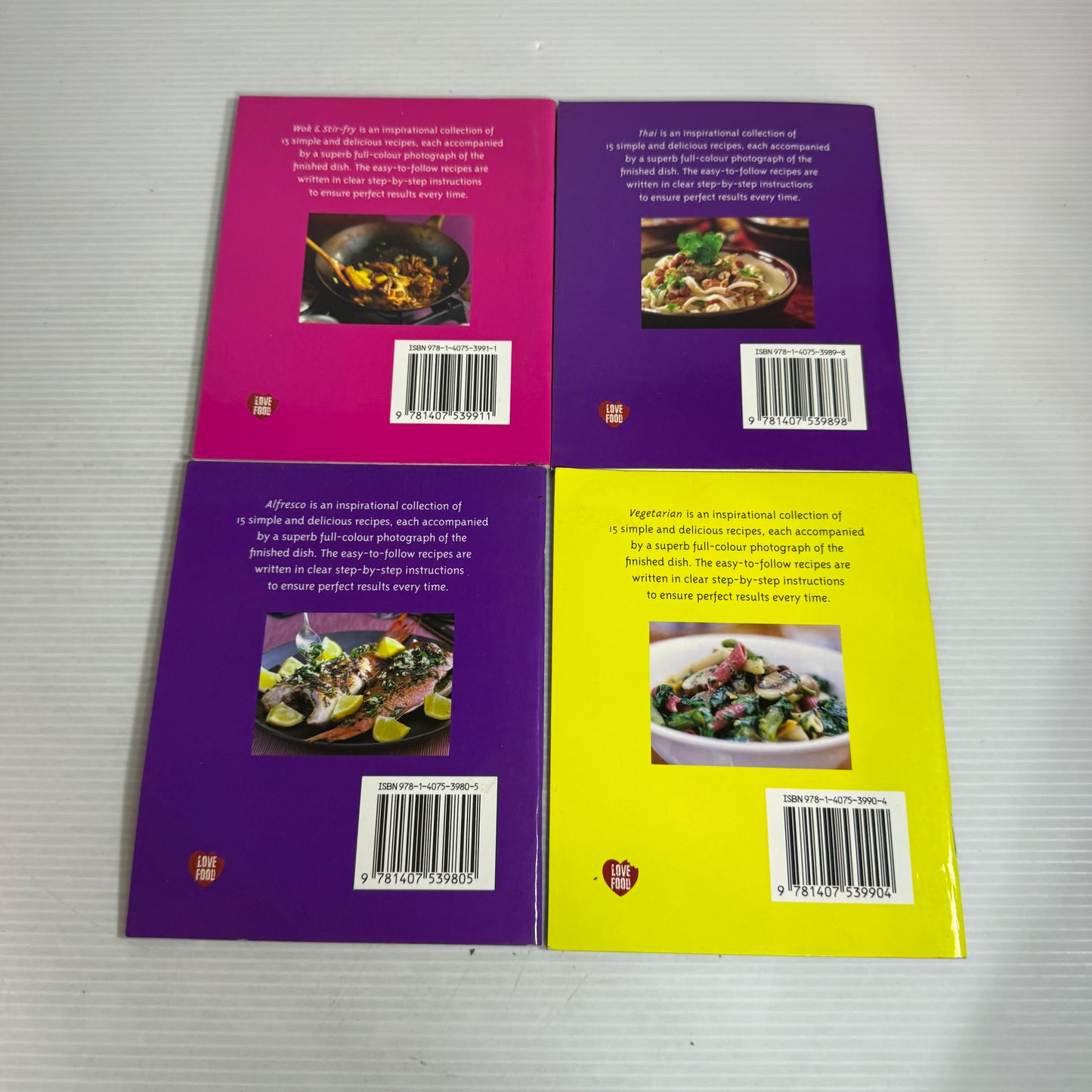 Love Food Small Cookbook Bundle x 4 Books : Wok & Stir-Fry, Thai, Alfresco, Vegetarian (2599)