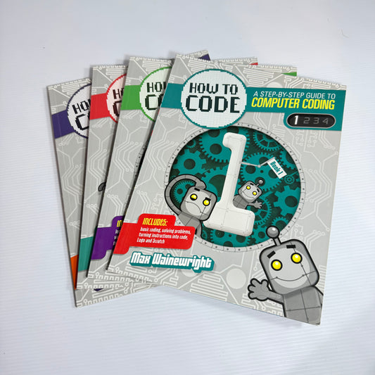 How to Code : A Step-by-Step Guide to Computer Coding Books 1 , 2, 3 & 4 - Make Wainewright (3102)