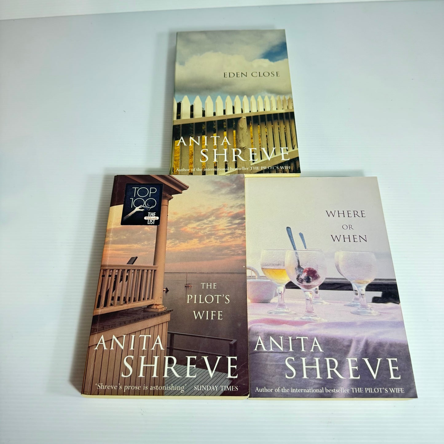 Anita Shreve Book Bundle x 3 : Eden Close, Where or When, The Pilot's Wife (3099)