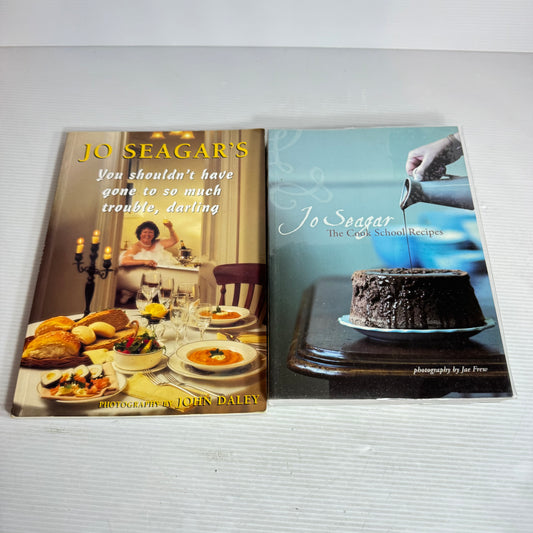 Jo Seagar Cookbook Bundle x 2 : The Cook School Recipes & You Shouldn't Have Gone to So Much Trouble, Darling (Vintage 1977)(2926)