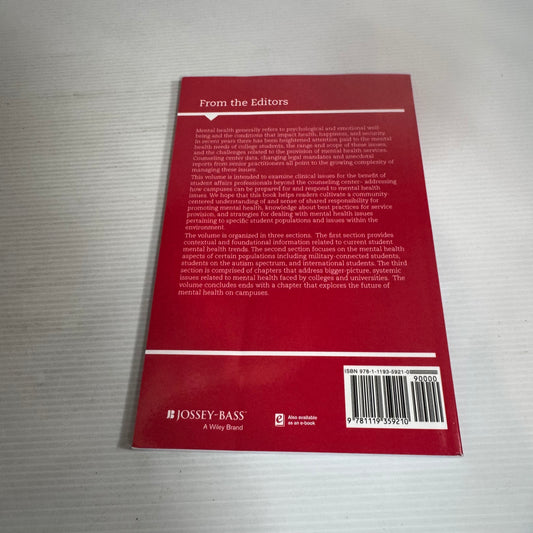 New Directions For Student Services : College Student Mental Health - Heidi Levin & Susan R. Stock
