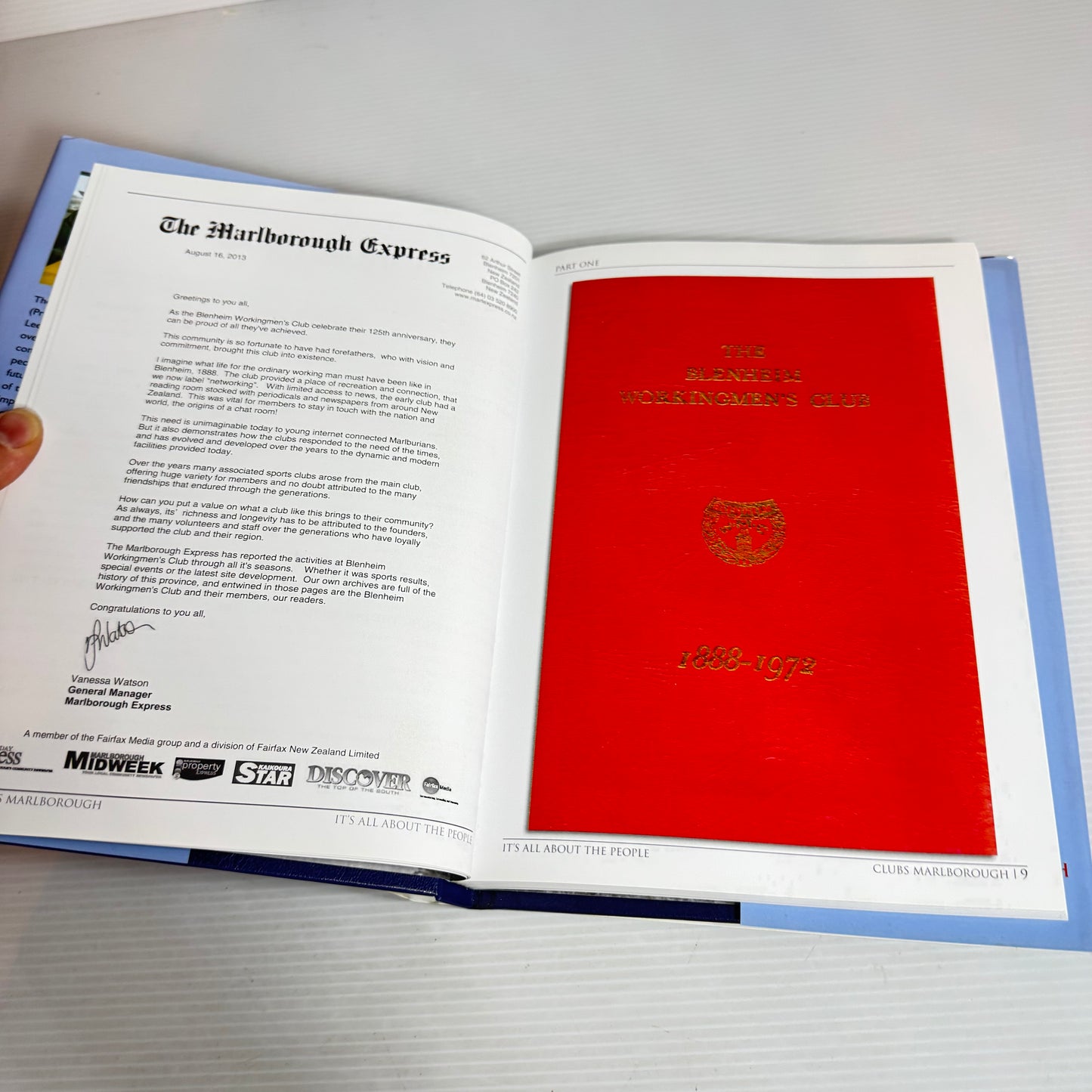 It's All About the People : The 125th Year History of the Blenheim Workingmen's Club 1888-2013
