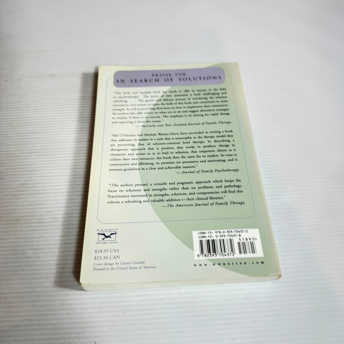 In Search of Solutions : A New Direction In Psychotherapy (Revised Edition) - Bill O'Hanlon & Michele Weiner-Davis