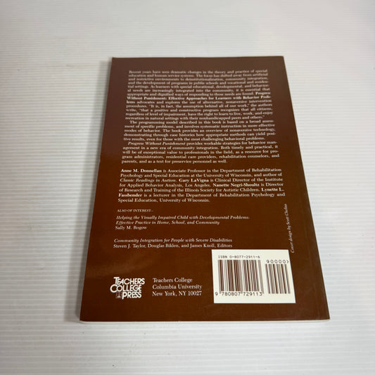 Progress Without Punishment : Effective Approaches For Learners With Behaviour Problems - Donnellan, LaVigna, Negri-Shoultz & Fassbender