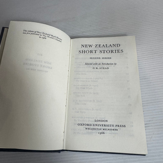 New Zealand Short Stories : Second Series - C. K. Stead (Vintage 1966)