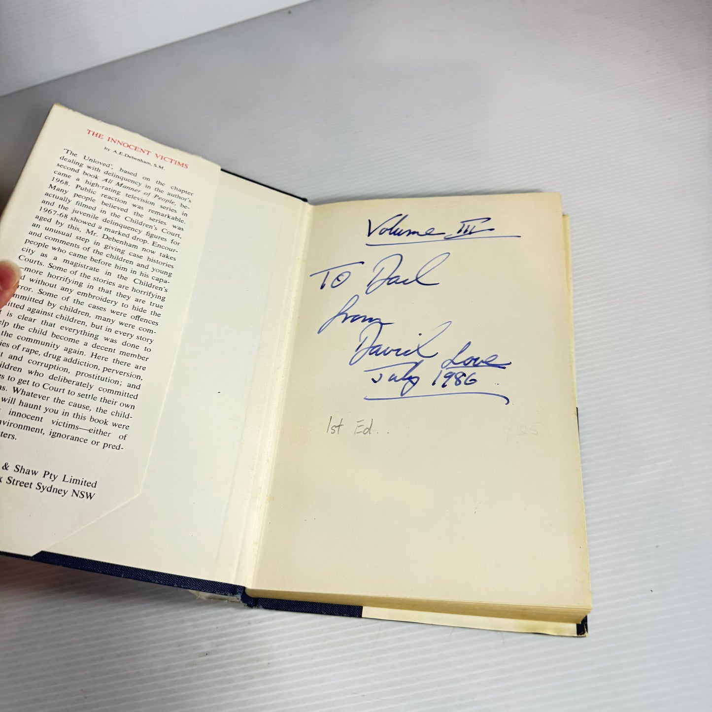 The Innocent Victims - A. E. Debenham, S.M. (First Edition 1969)