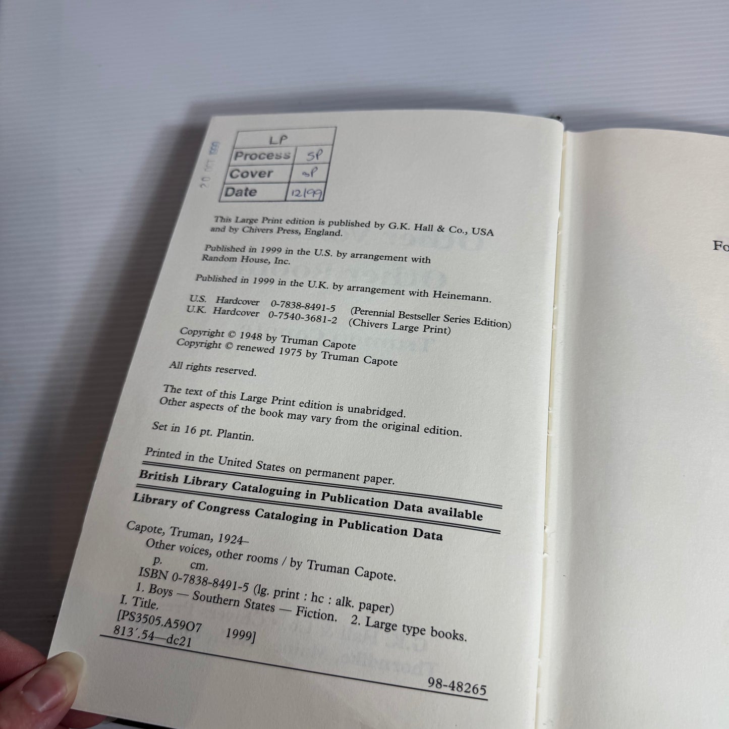 Other Voices, Other Rooms - Truman Capote (LARGE PRINT)