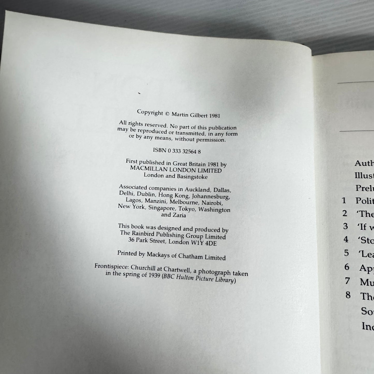 Winston Churchill : The Wilderness Years - Martin Gilbert  (Vintage 1981)