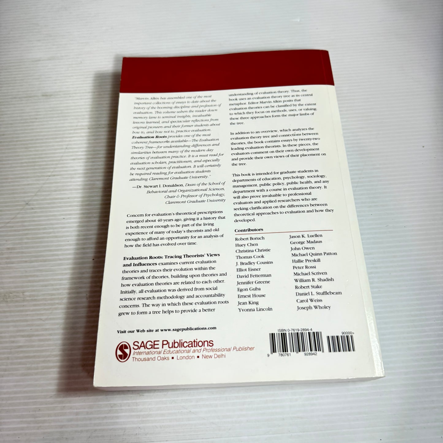 Evaluation Roots : Tracing Theorists' Views and Influences - Edited by Marvin C. Alkin