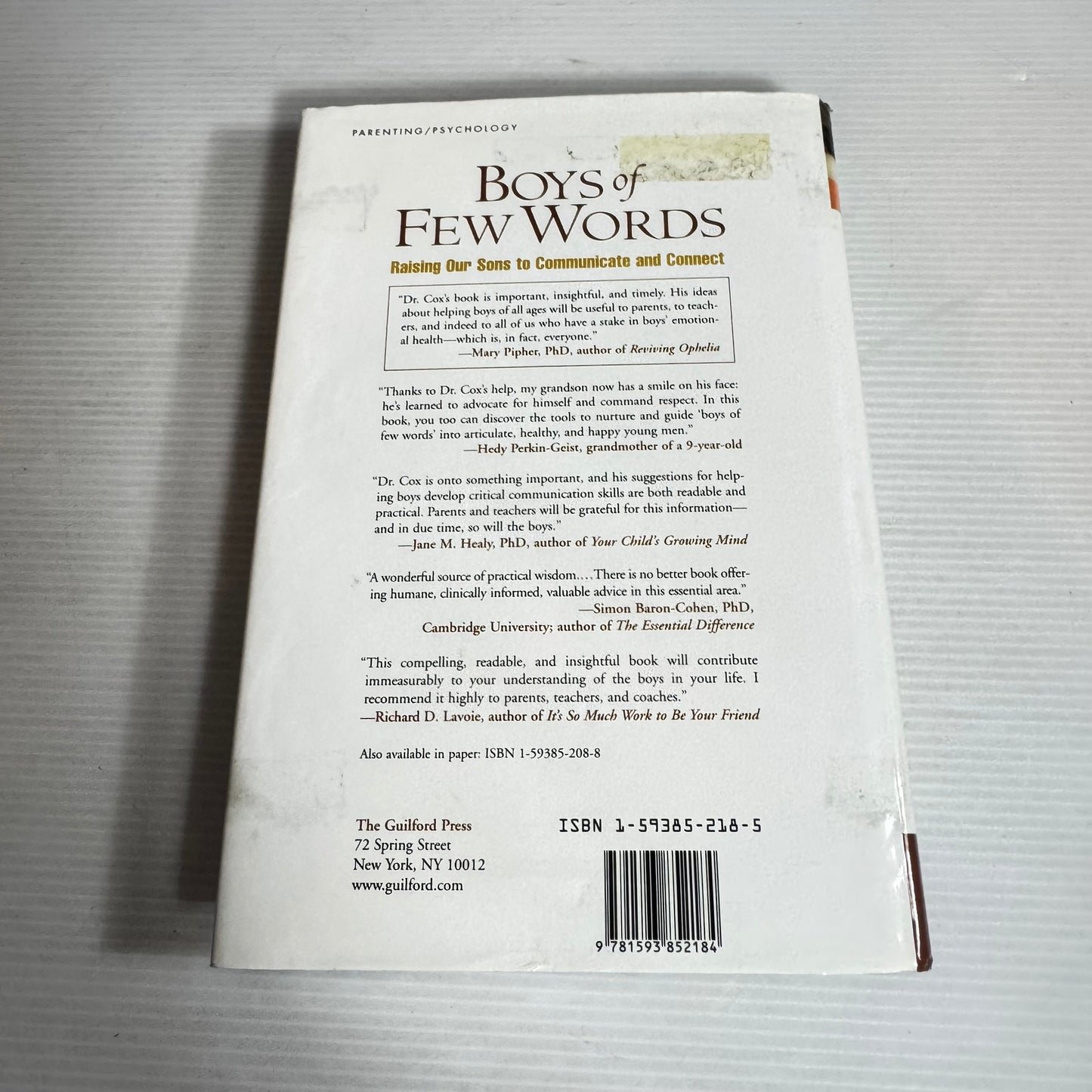 Boys Of Few Words : Raising Our Sons to Communicate and Connect - Adam J. Cox