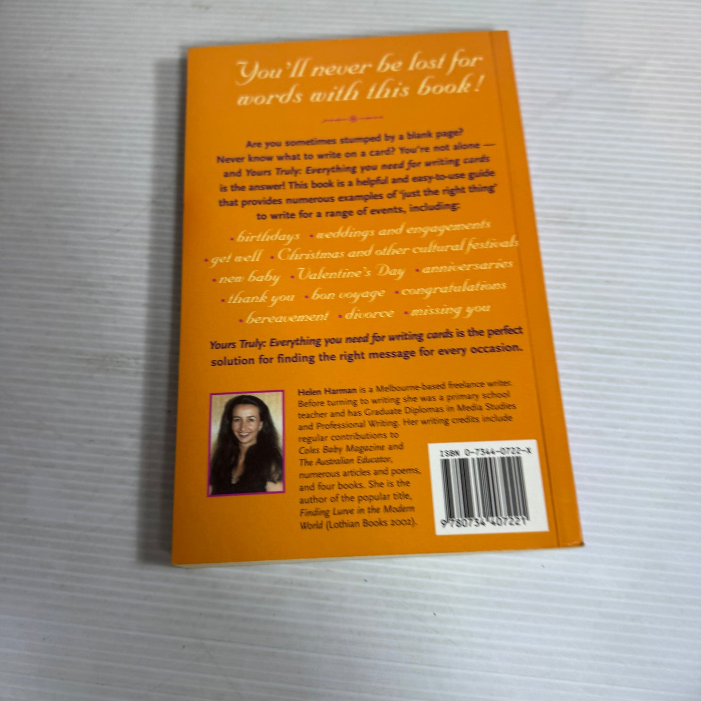 Yours Truly: Everything You Need For Writing Cards - Helen Harman