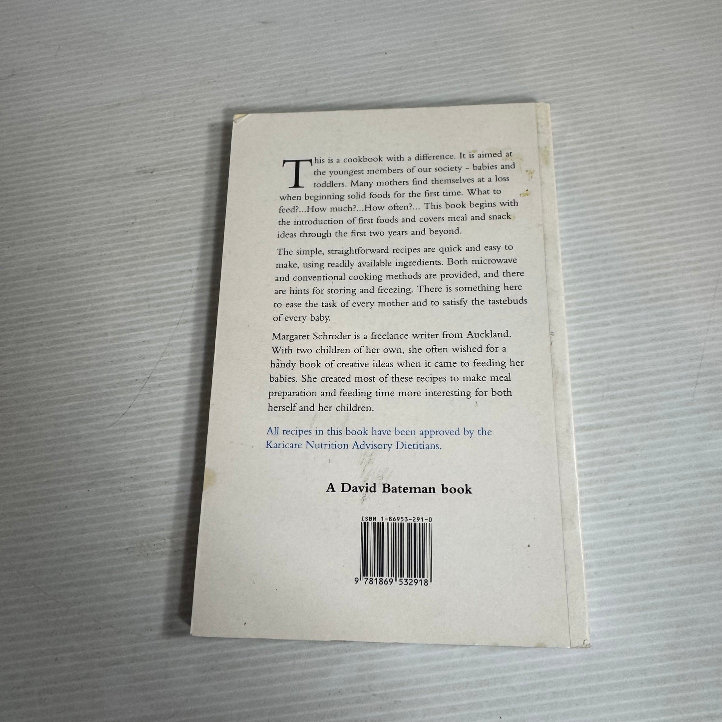 New Zealand Baby & Toddler Recipe Book - Margaret Schroder Karicare