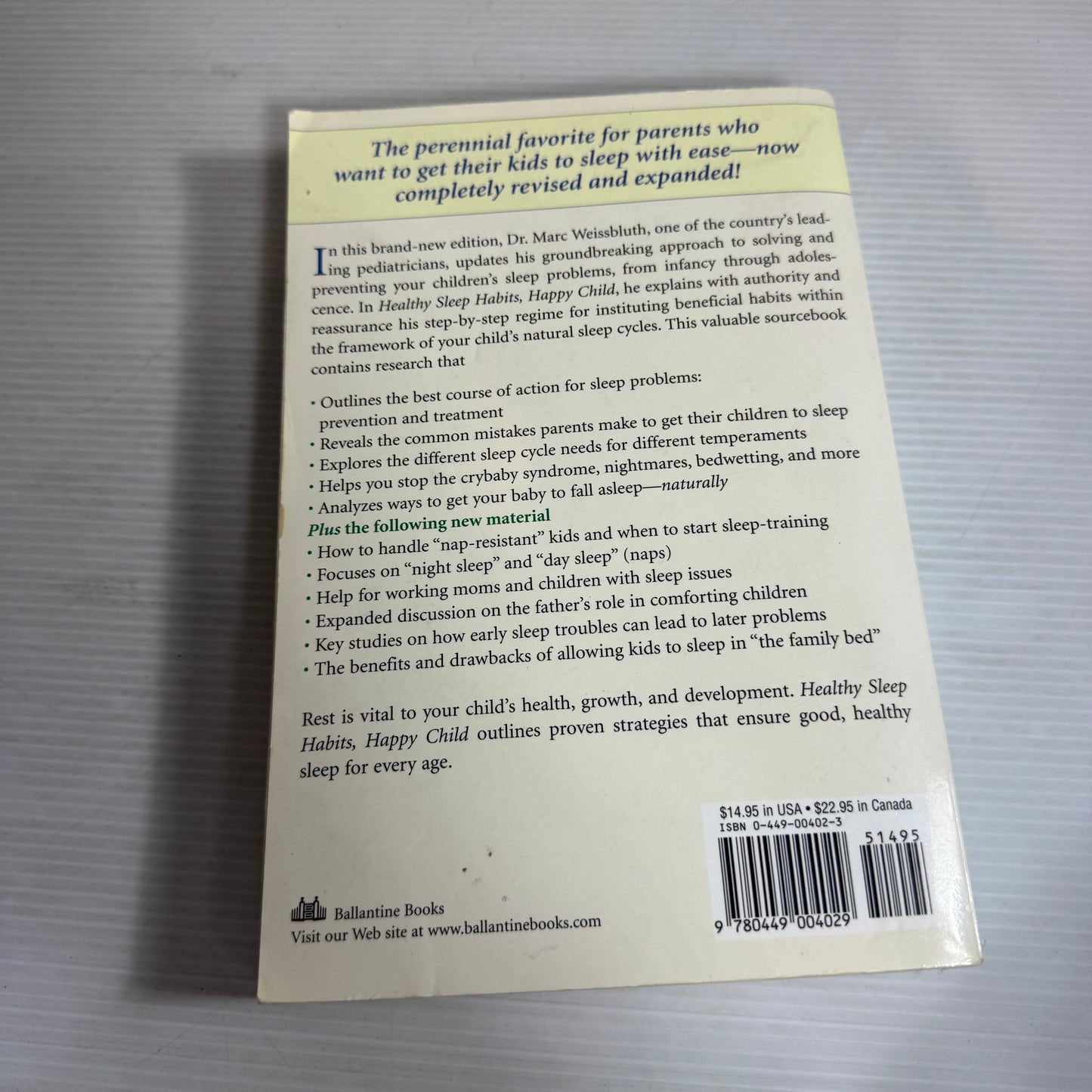 Healthy Sleep Habits, Happy Child - Marc Weissbluth