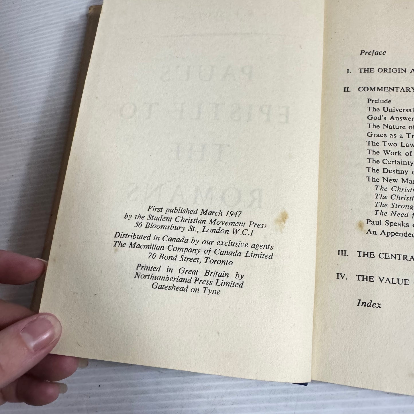 Paul's Epistle To The Romans - E. F. Scott D.D. (Vintage 1947)