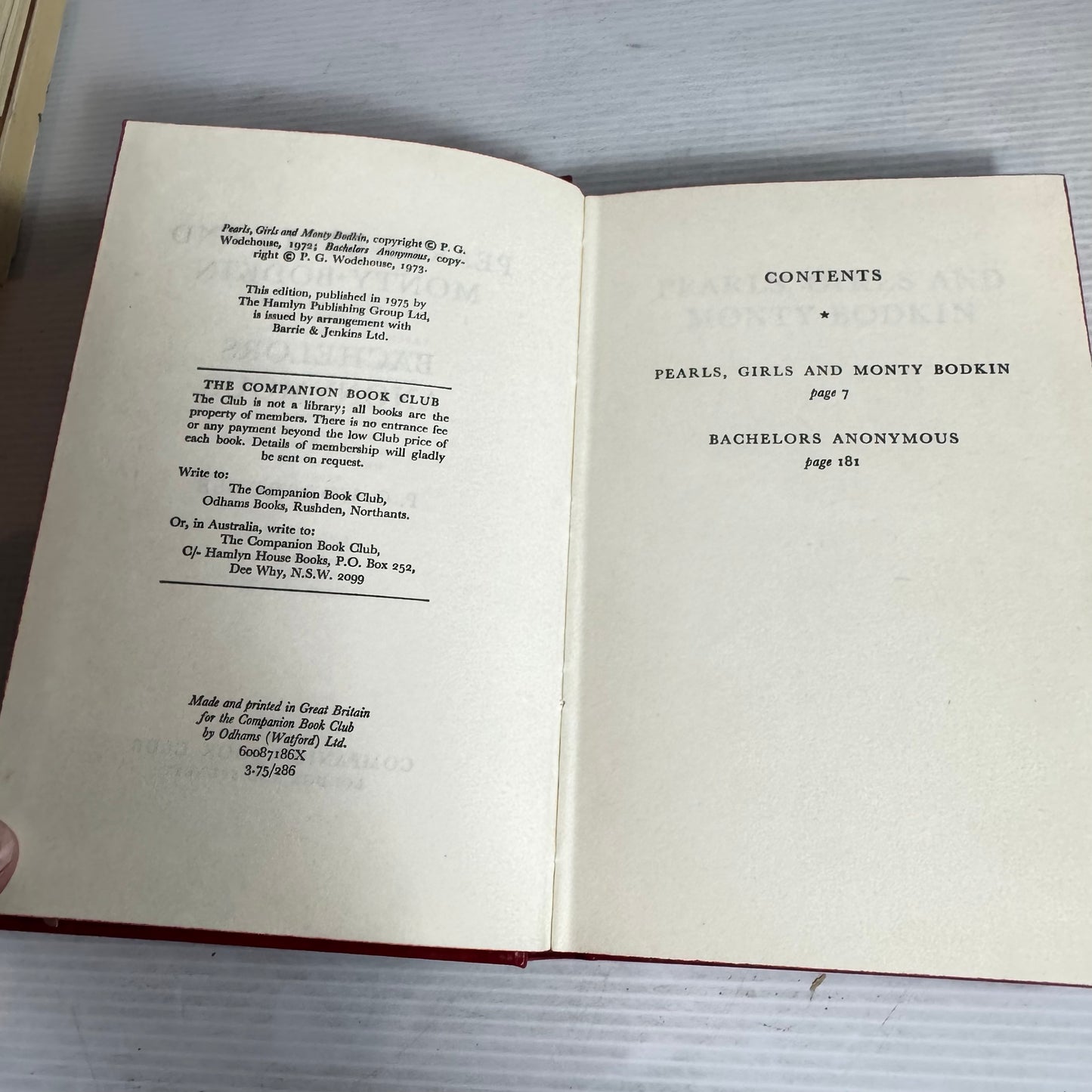 Pearls, Girls and Monty Bodkin and Bachelors Anonymous - P.G. Woodhouse (Vintage 1975)