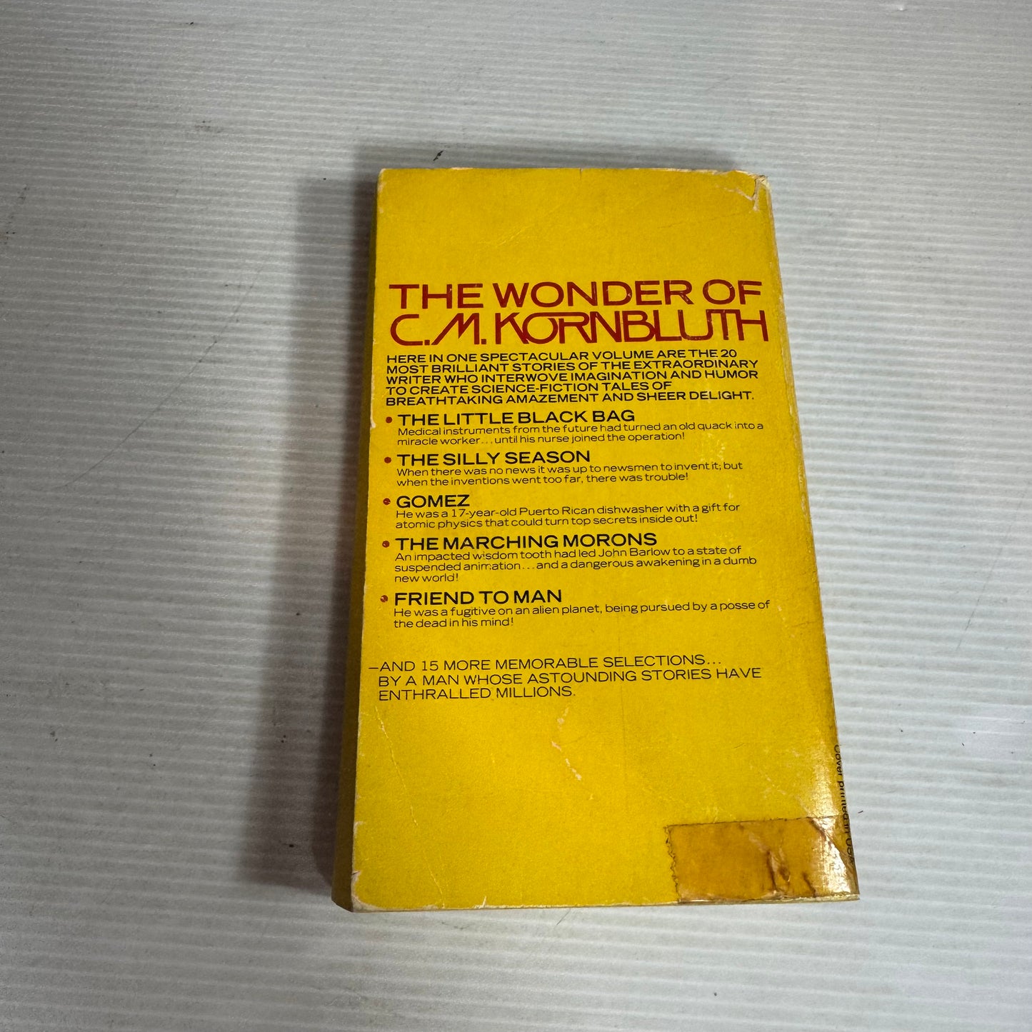 The Best Of C. M. Kornbluth: A Science Fiction Book Club Selection (Vintage 1976)