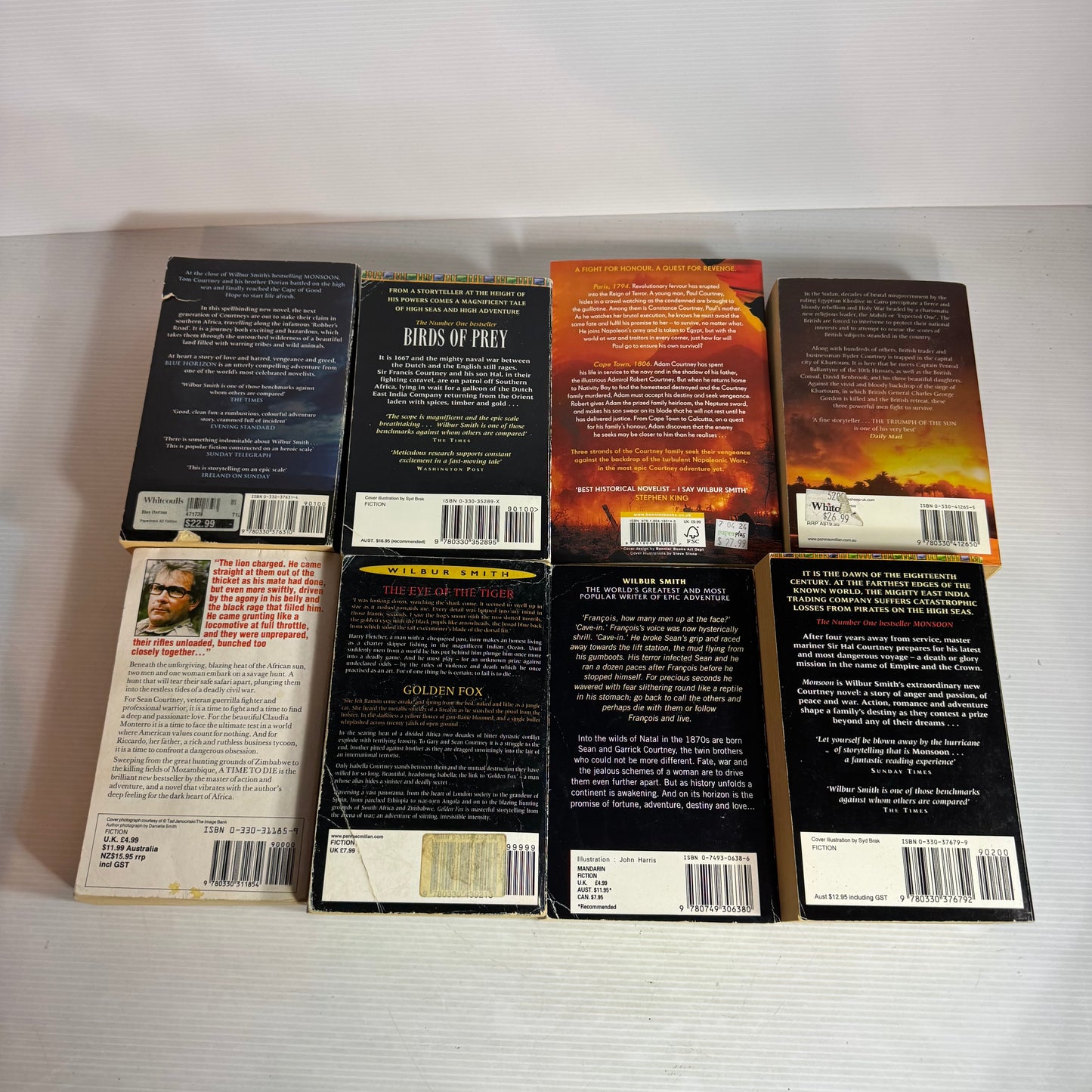 Wilbur Smith Small Paperback Book Bundle x 8 Books 9 x Stories (2957)
