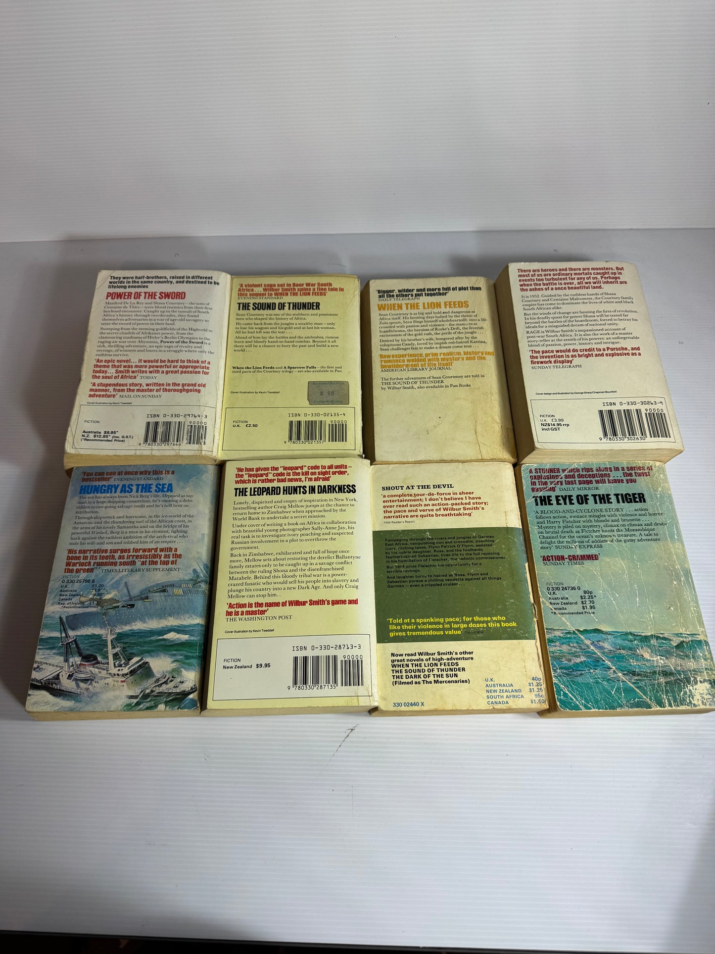 Wilbur Smith Small Paperback Vintage Book Bundle x 8 Books (3119)