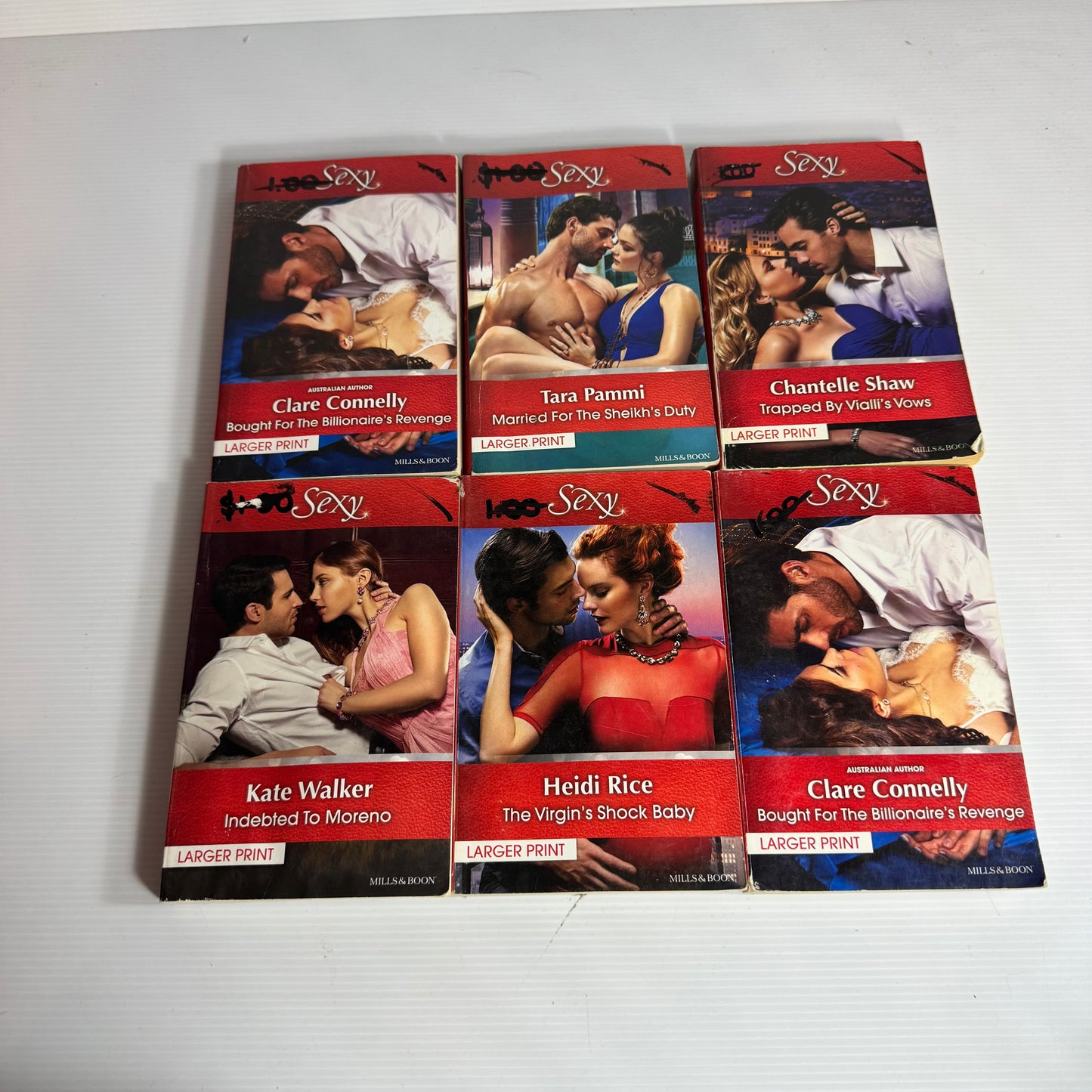 Mills & Boon Large Print Sexy Book Bundle x 6 Books (3158)