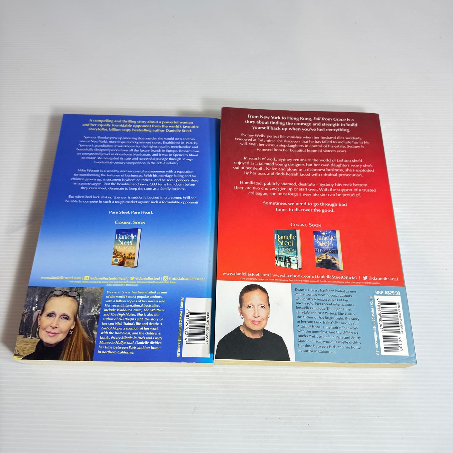 Danielle Steel Book Bundle x 2 Books : Fall From Grace & Worthy Opponents (2463)